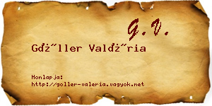 Göller Valéria névjegykártya